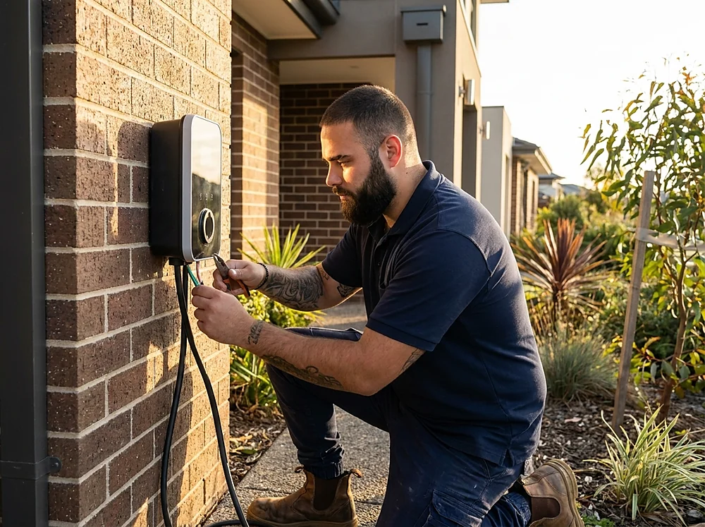 Andrea installing a home EV charger