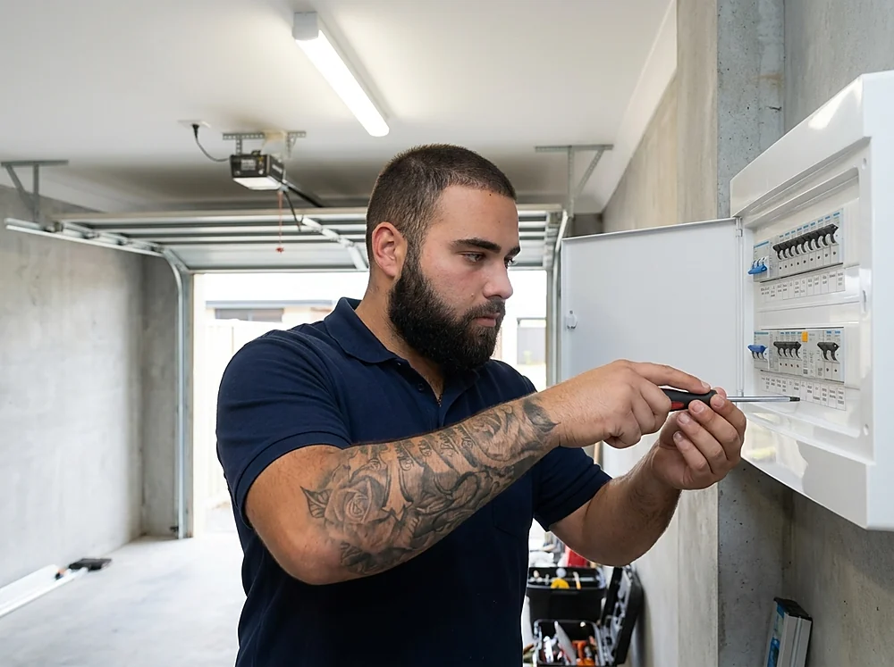 Andrea Turco fitting a new switchboard